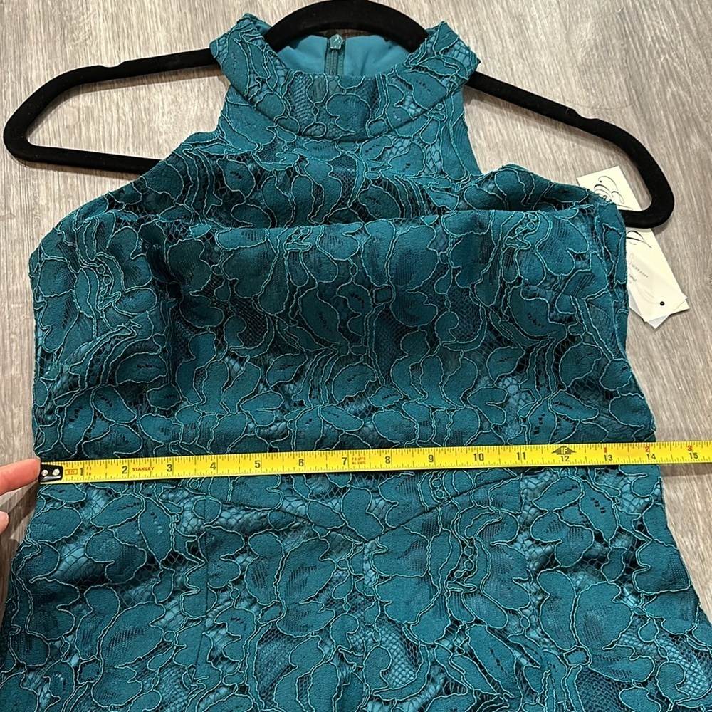 Eliza J Teal Green Blue Lace Formal Dress - Picture 7 of 11